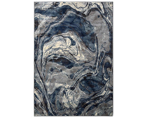 Tapis salon bleu au design moderne rectangulaire - Souffle d'intérieur 