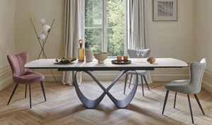 Table en céramique extensible pied ruban - Topaze