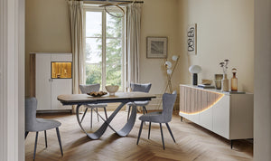 Table en céramique extensible pied ruban - Topaze