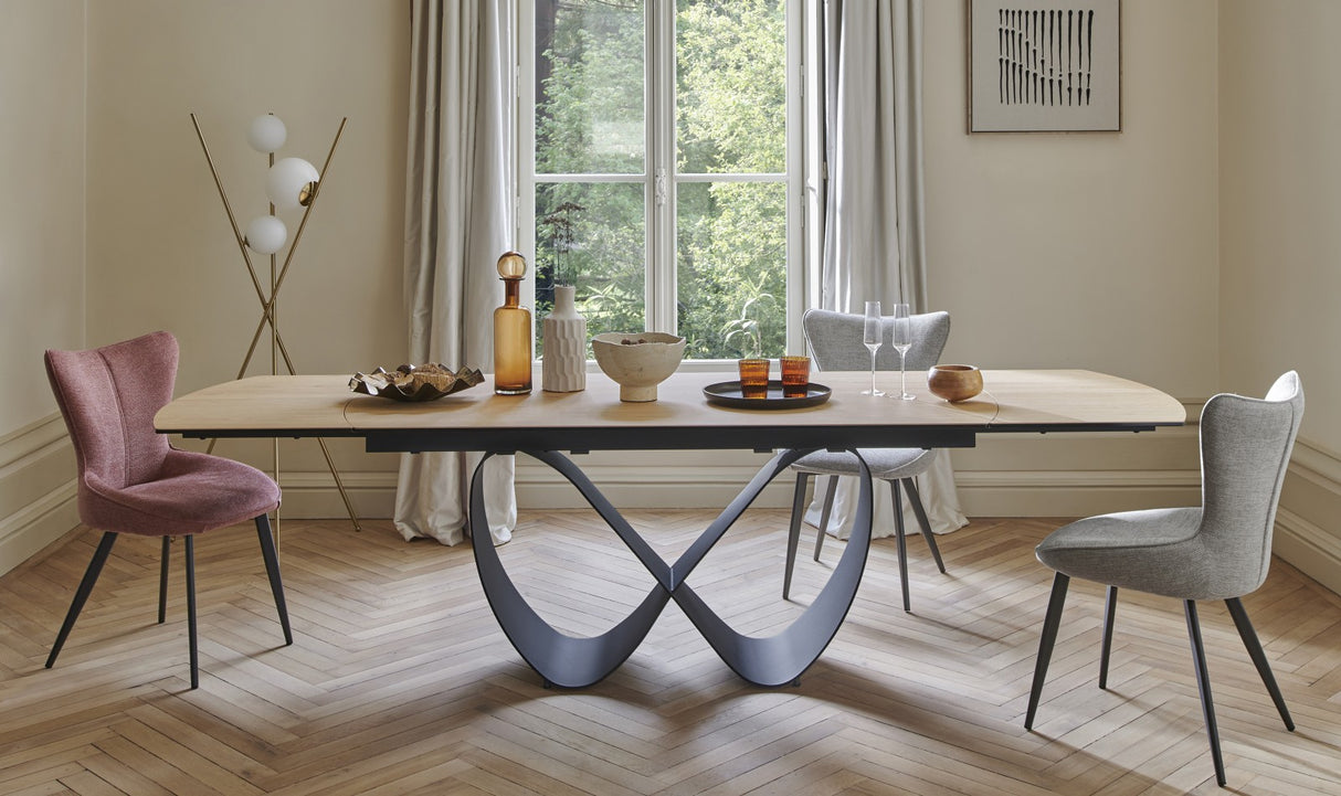 Table en céramique extensible pied ruban - Topaze