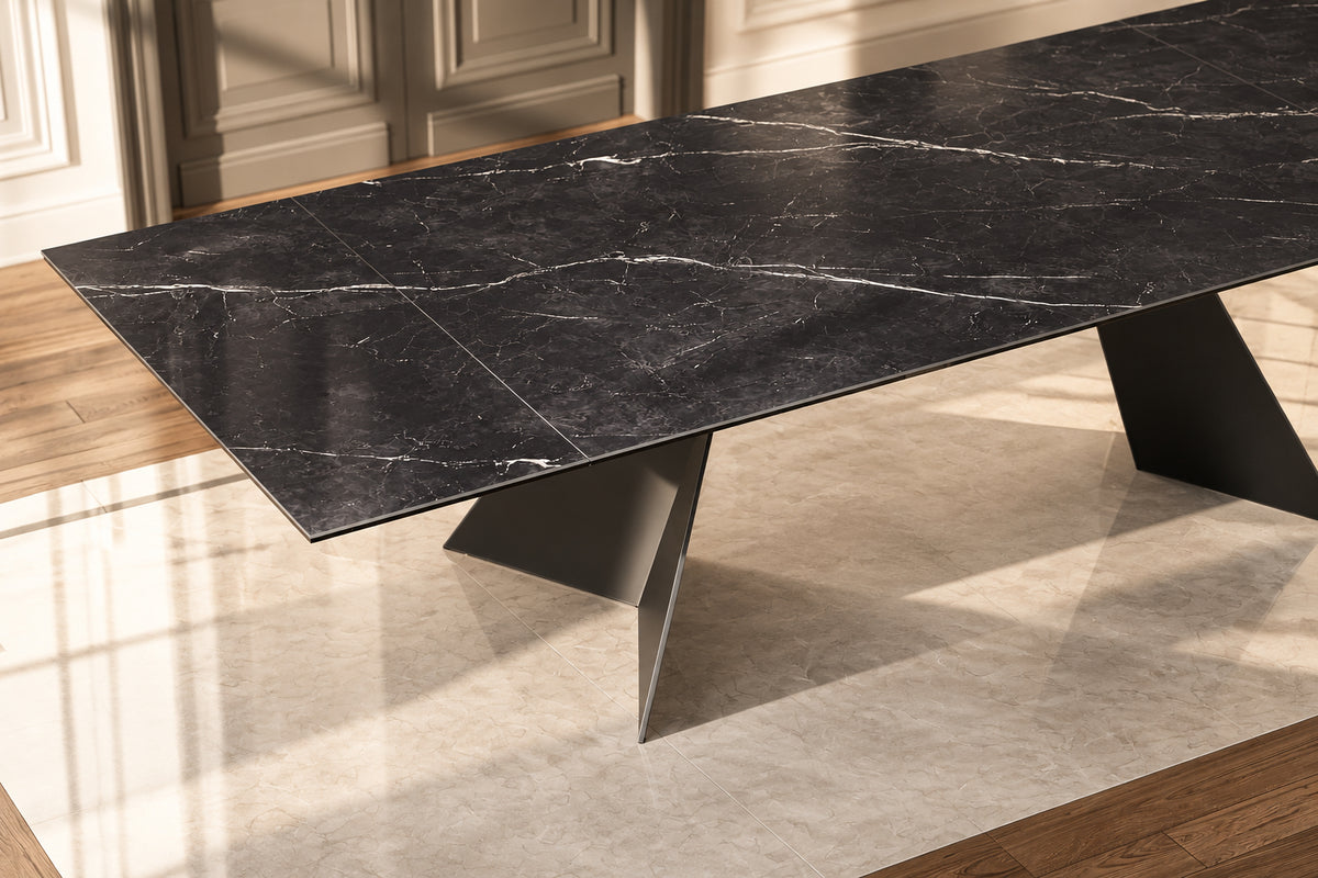 Table Washington céramique extensible – vue de face – Akante