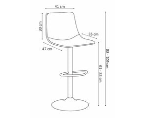 Tabouret de bar industriel réglable en hauteur marron - SOUFFLE D'intérieur 