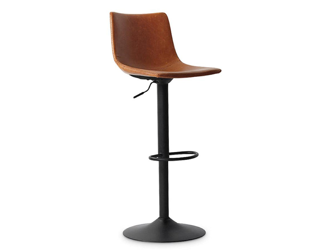 Tabouret de bar industriel réglable en hauteur marron - SOUFFLE D'intérieur 