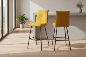 Chaise haute jaune pieds métal - Veronica