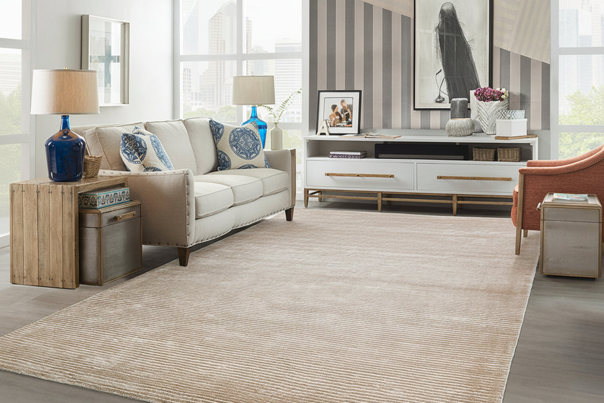 Tapis beige salon doux - Salgueiro rugs - Souffle d'Intérieur