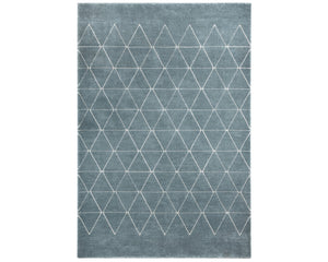 Tapis geometrique bleu au design moderne- Souffle d'intérieur 