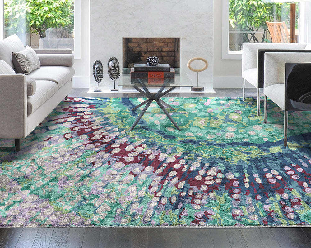 Tapis coloré salon violacé - Salgueiro rugs - Souffle d'Intérieur