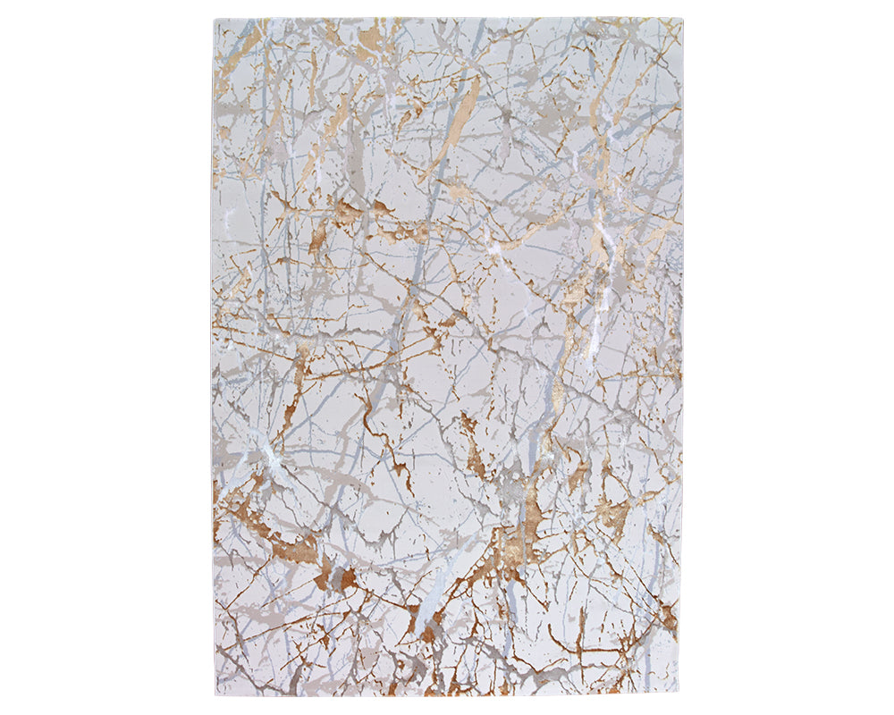 Tapis contemporain pour salon gris avec tracé vert - Salgueiro rugs - Souffle d'Intérieur
