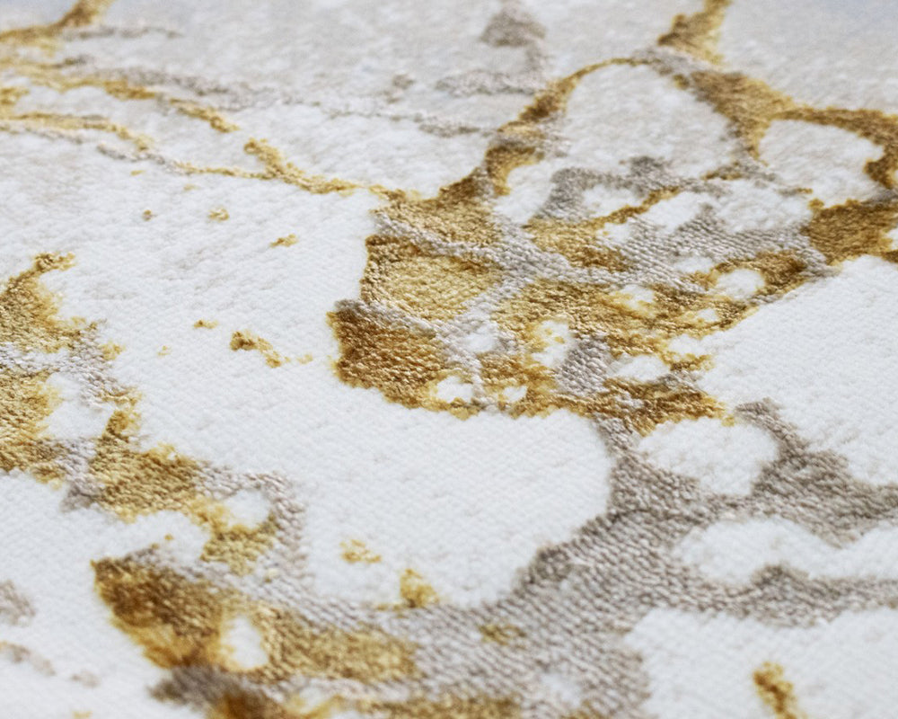 Tapis contemporain pour salon gris avec tracé vert - Salgueiro rugs - Souffle d'Intérieur