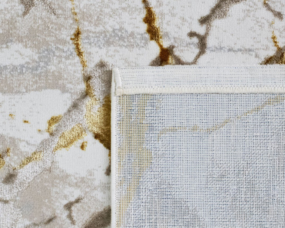 Tapis contemporain pour salon gris avec tracé vert - Salgueiro rugs - Souffle d'Intérieur