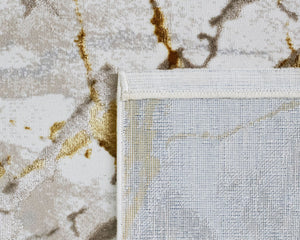 Tapis contemporain pour salon gris avec tracé vert - Salgueiro rugs - Souffle d'Intérieur