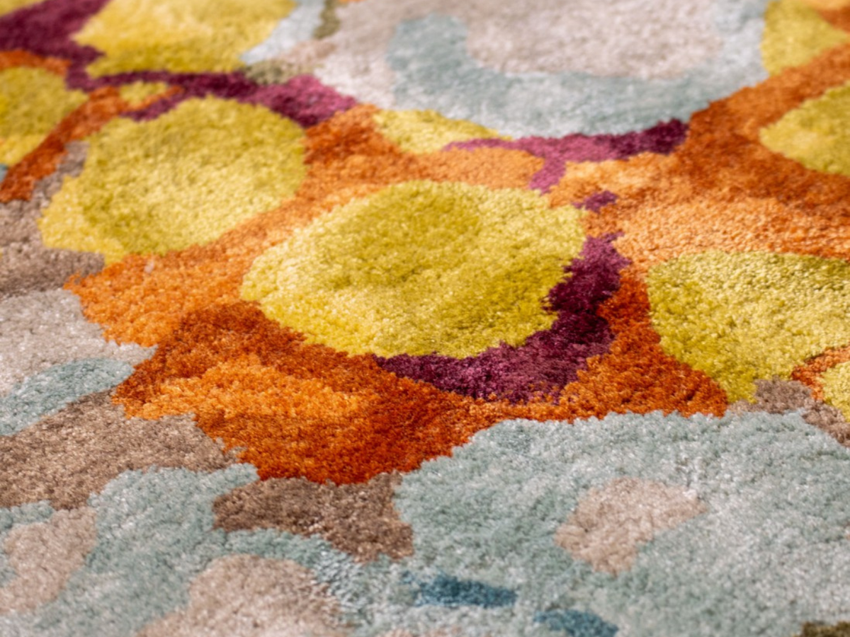 Chameleon tapis original salon multicolore vive – détail motif