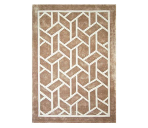 Tapis salon et chambre tissé motif géométrique COLORS - Marron - 59.99