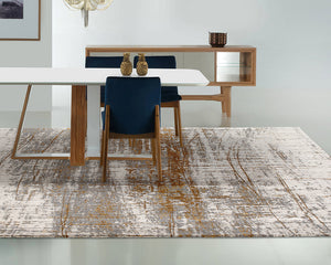 Tapis design salon gris tacheté orange - Salgueiro rugs - Souffle d’Intérieur