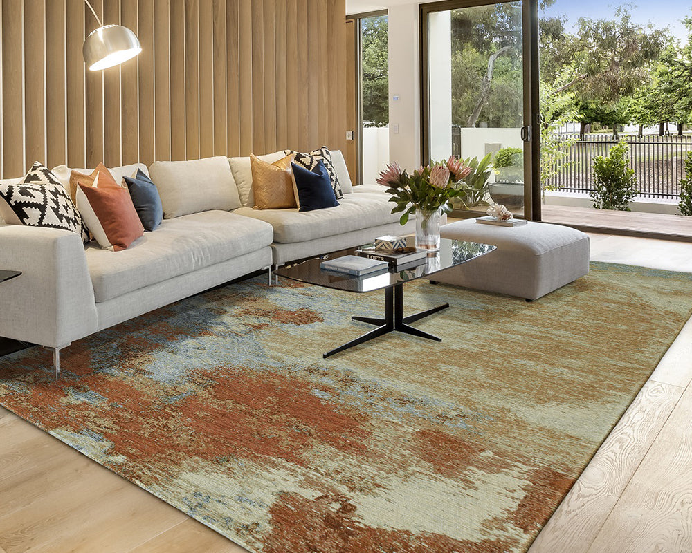 Tapis salon moderne couleur chaude - Salgueiro rugs - Souffle d'Intérieur