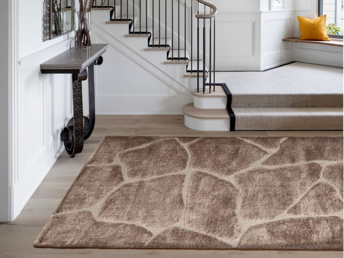 Mori tapis épais salon marron – vue de face