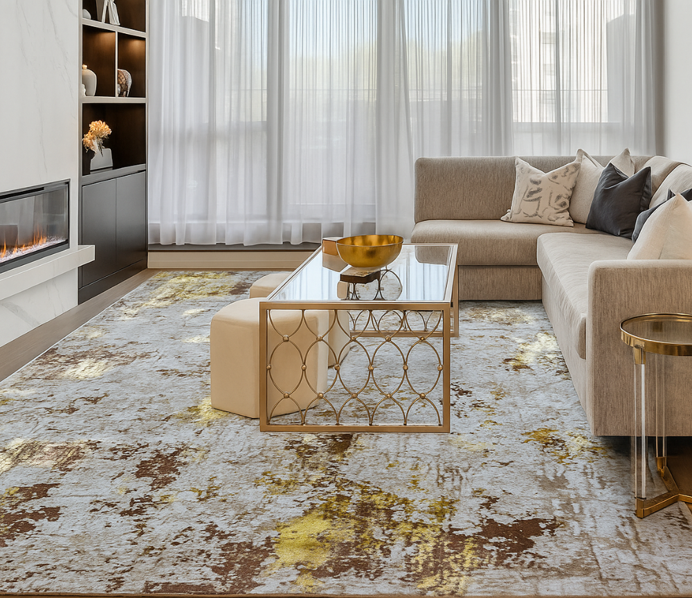 Tapis moderne salon bicolore - Salgueiro rugs - Souffle d'Intérieur