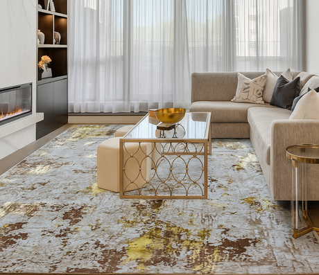 Tapis moderne salon bicolore - Salgueiro rugs - Souffle d'Intérieur