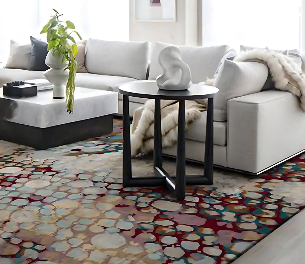 Tapis original salon multicolore sobre - Salgueiro rugs - Souffle d'Intérieur