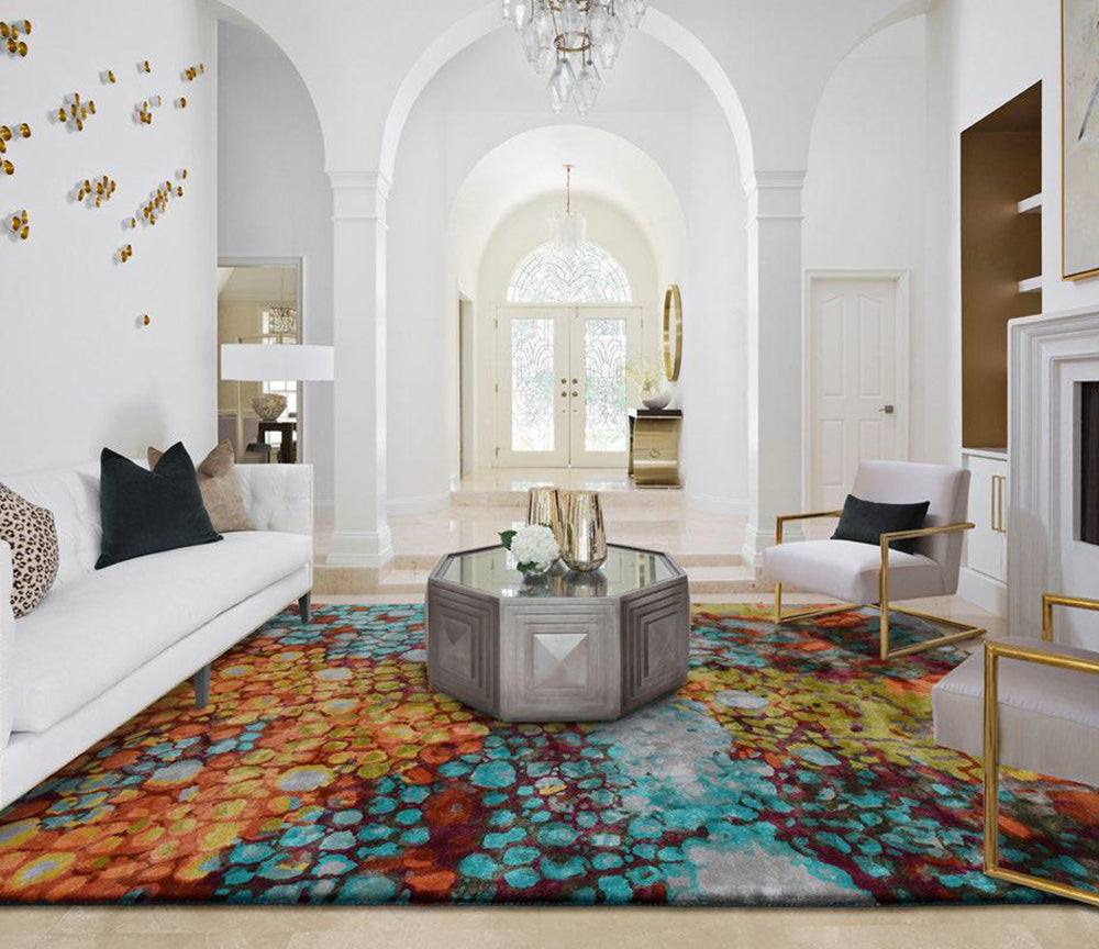 Tapis original salon multicolore vive - Salgueiro rugs - Souffle d'Intérieur