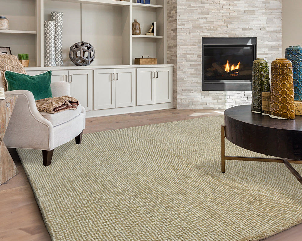 Tapis pour le salon unicolore beige - Salgueiro rugs - Souffle d'Intérieur