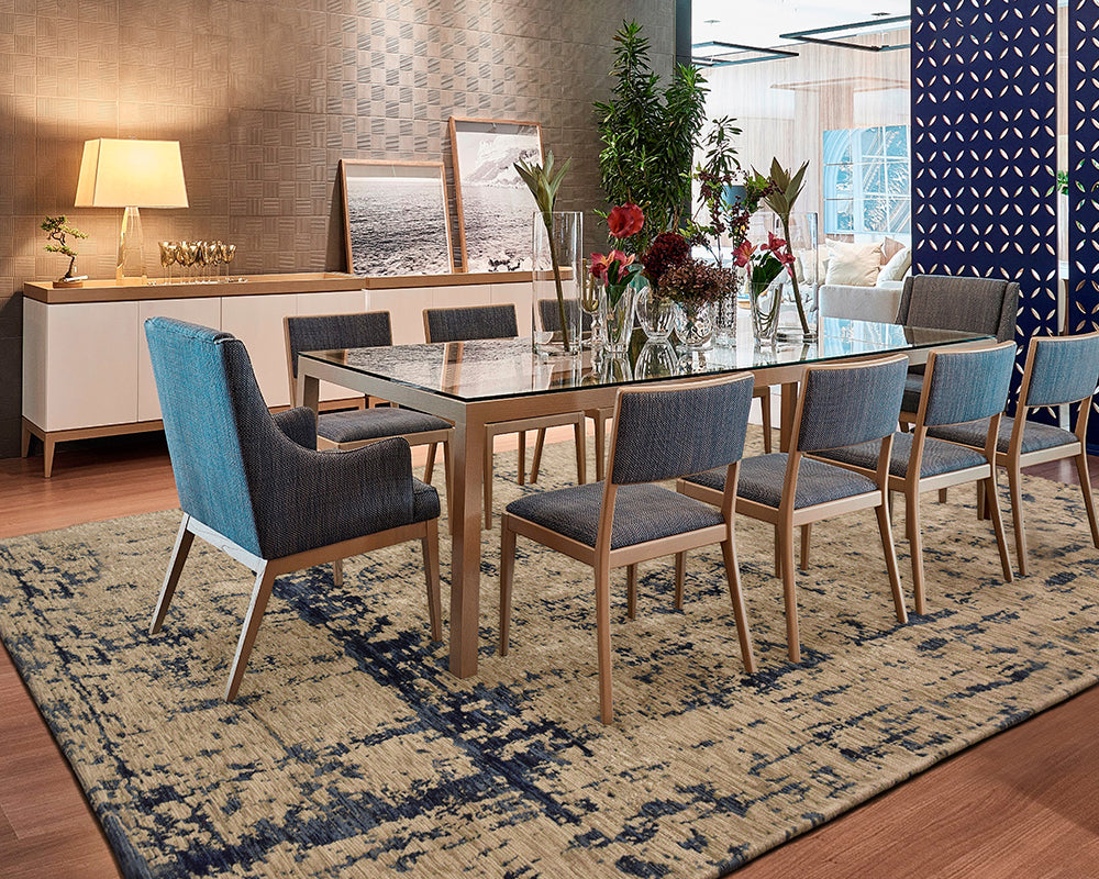 Tapis salon beige tacheté bleu - Salgueiro rugs - Souffle d’Intérieur
