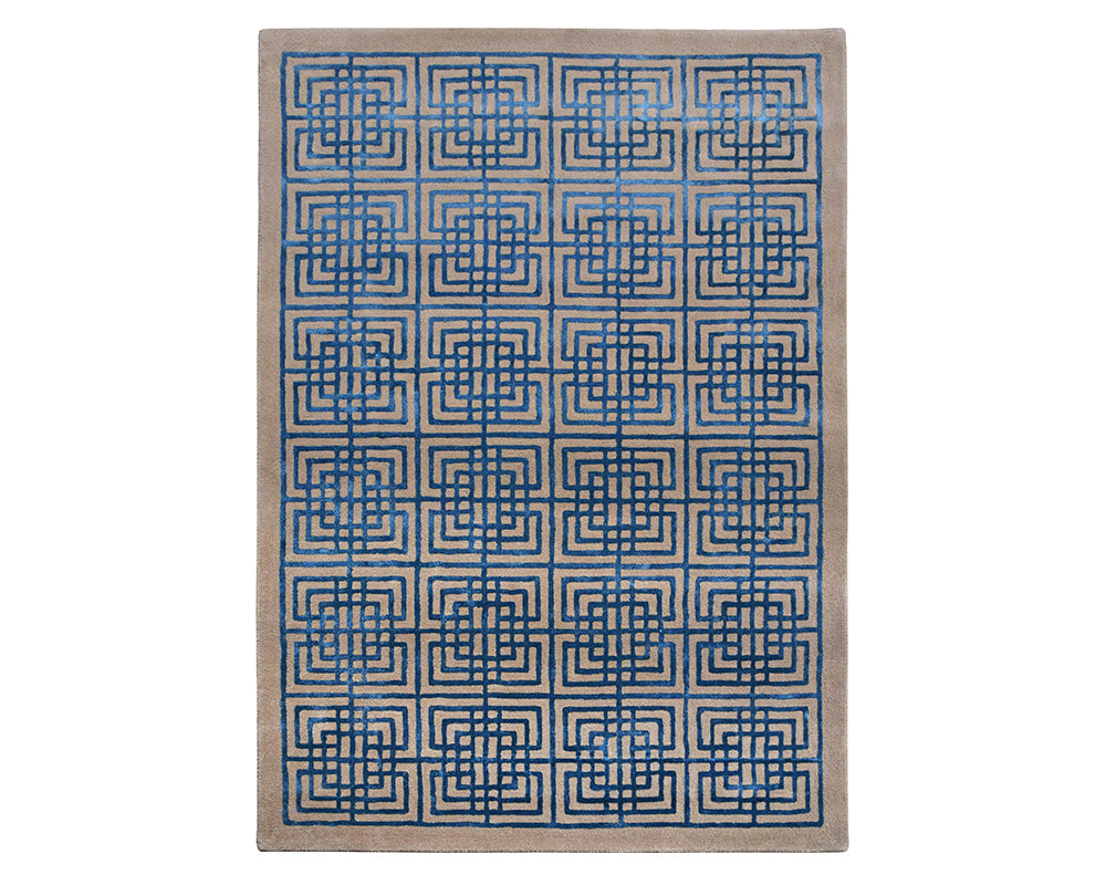 Tapis salon bleu et gris - Salgueiro rugs - Souffle d'Intérieur