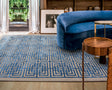 Tapis salon bleu et gris - Salgueiro rugs - Souffle d'Intérieur