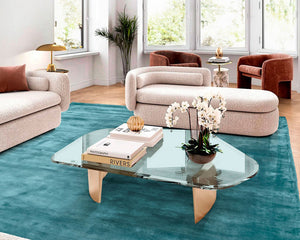 Tapis de salon bleu rectangulaire - Salgueiro rugs - Souffle d'Intérieur