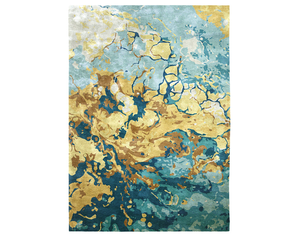 Tapis salon coloré bleu vert - Salgueiro rugs - Souffle d'Intérieur