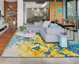 Tapis salon coloré bleu vert - Salgueiro rugs - Souffle d'Intérieur