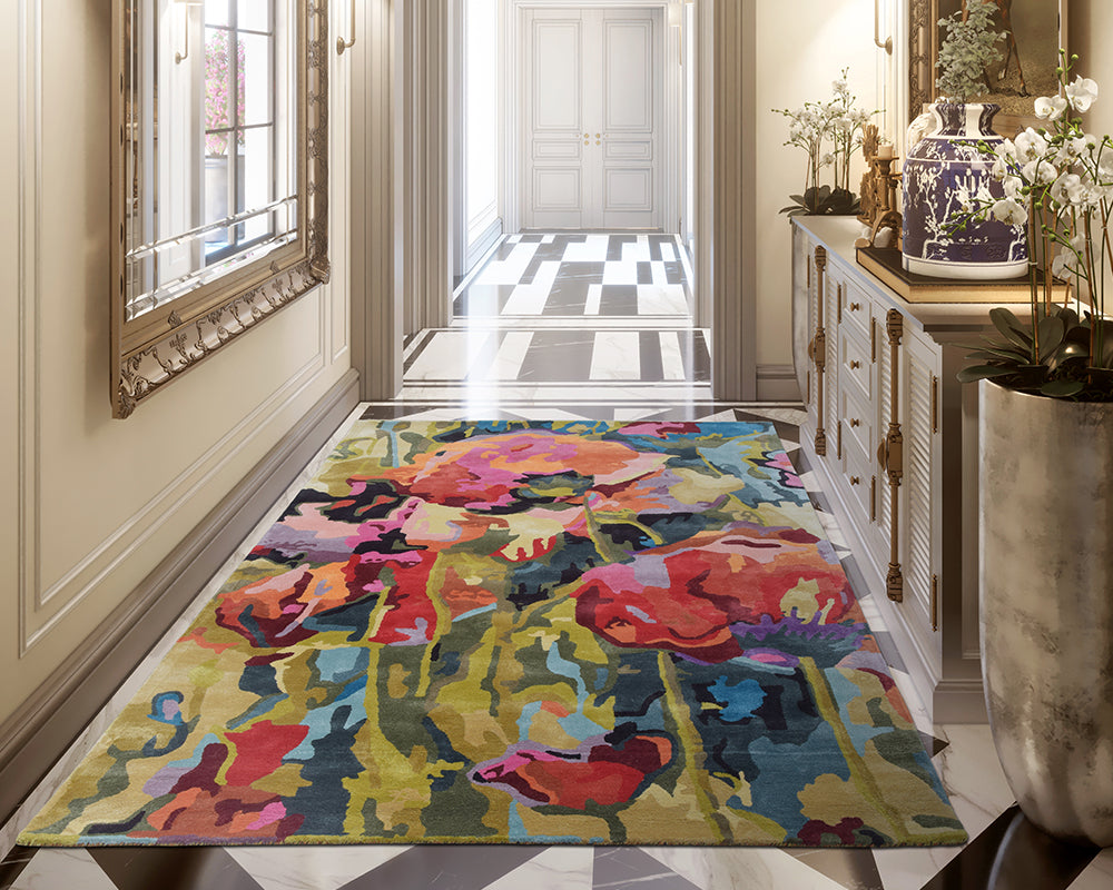 Tapis de salon coloré floral - Salgueiro rugs - Souffle d'Intérieur