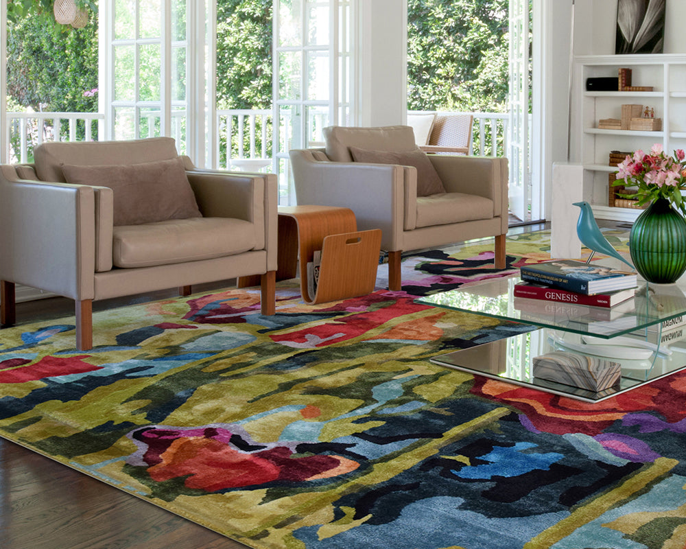 Tapis de salon coloré floral - Salgueiro rugs - Souffle d'Intérieur