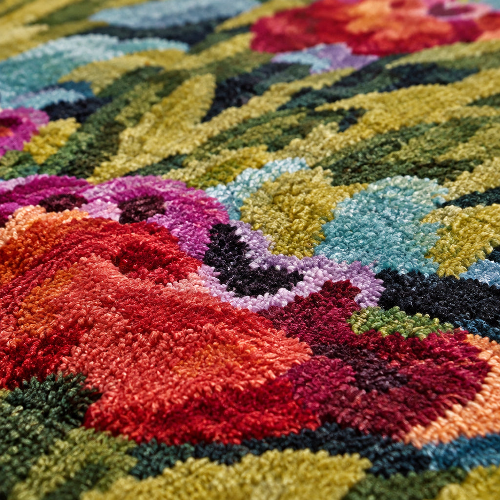 Tapis de salon coloré floral - Salgueiro rugs - Souffle d'Intérieur