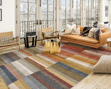 Tapis sous table couleur chaude - Salgueiro rugs - Souffle d'Intérieur