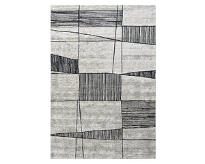 Tapis salon gris clair avec ligne noire - Salgueiro rugs - Souffle d’Intérieur