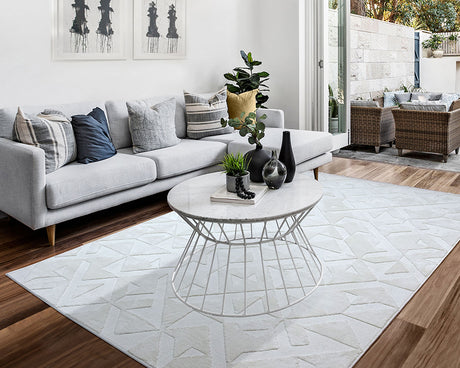 Tapis salon gris clair stylé - Salgueiro rugs - Souffle d'Intérieur