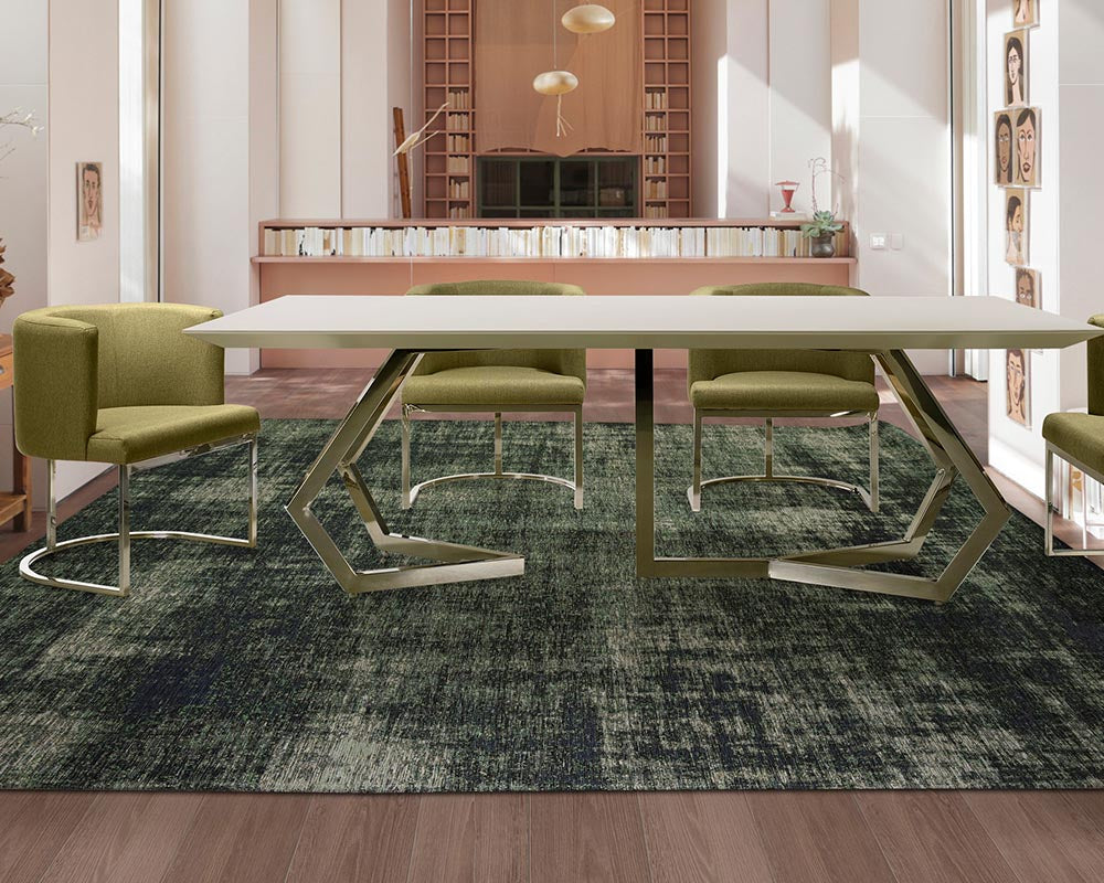 Tapis salon vert dégradé - Salgueiro rugs - Souffle d’Intérieur