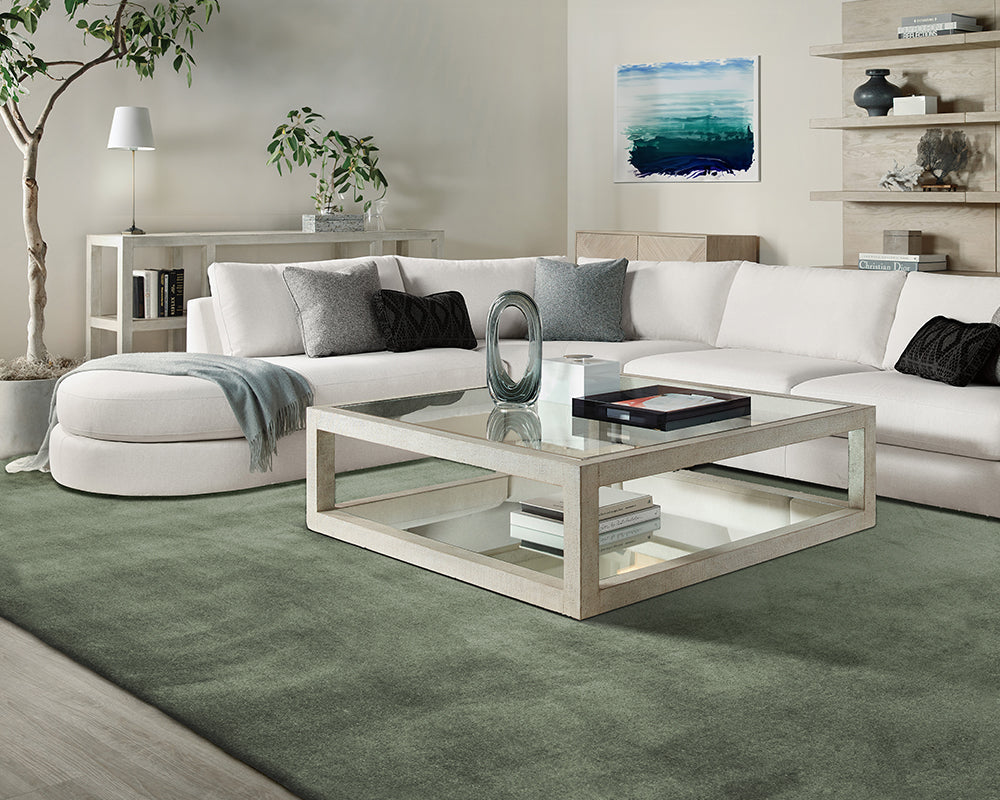 Tapis salon vert foncé uni - Salgueiro rugs - Souffle d'Intérieur