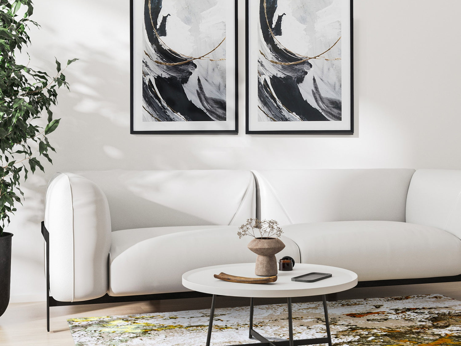 Tapis moderne salon bicolore - Batik