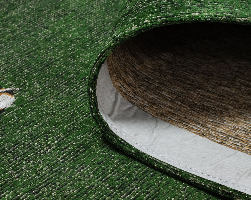 Tapis vert salon avec dessin tigre - Salgueiro rugs - Souffle d’Intérieur