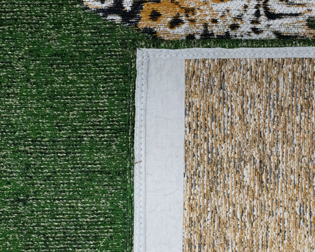 Tapis vert salon avec dessin tigre - Salgueiro rugs - Souffle d’Intérieur