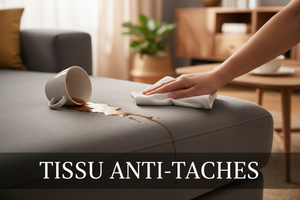 Tissu anti-taches canapé velours gris