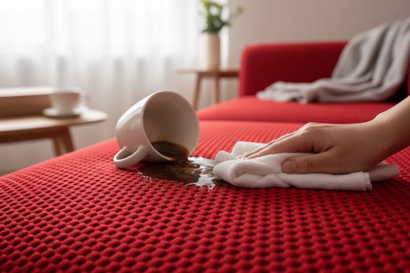 Traitement anti-tache - canapé rouge Albatros