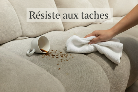 Traitement anti-tache canapé beige - nettoyage facile café