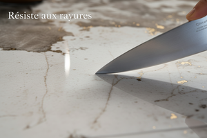 Zoom céramique marbre table ronde - couteau anti-rayure