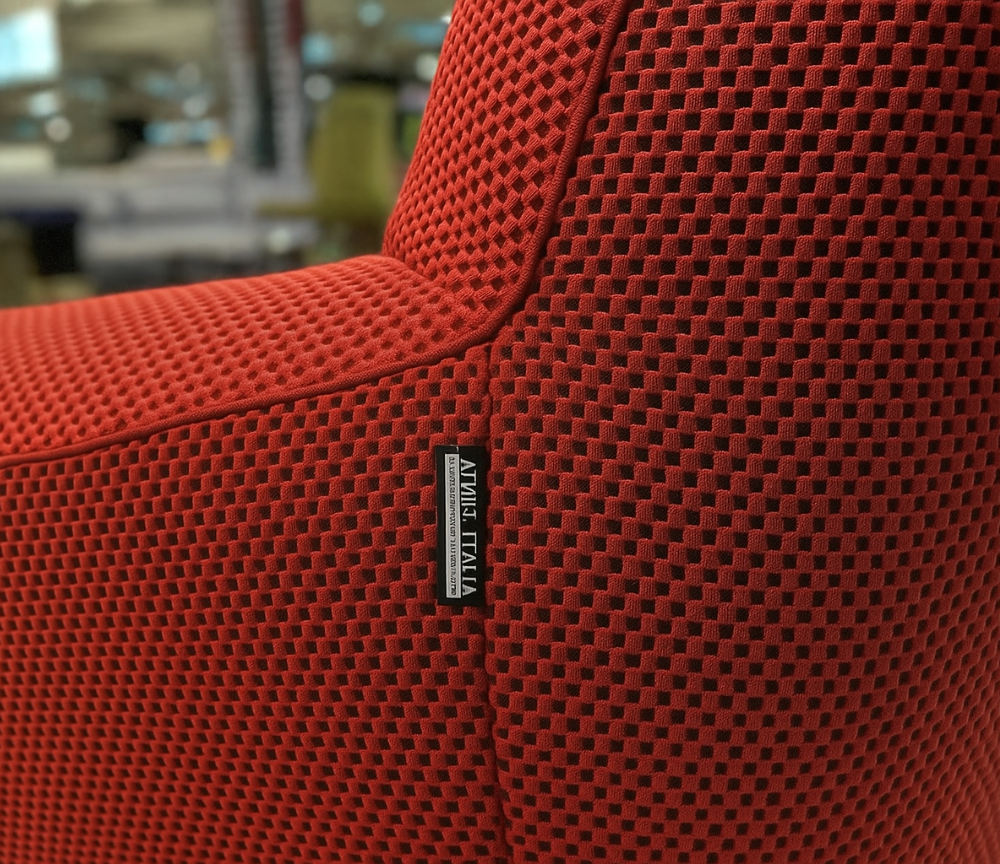 Red 3 seater fabric sofa 239cm - Alyssa