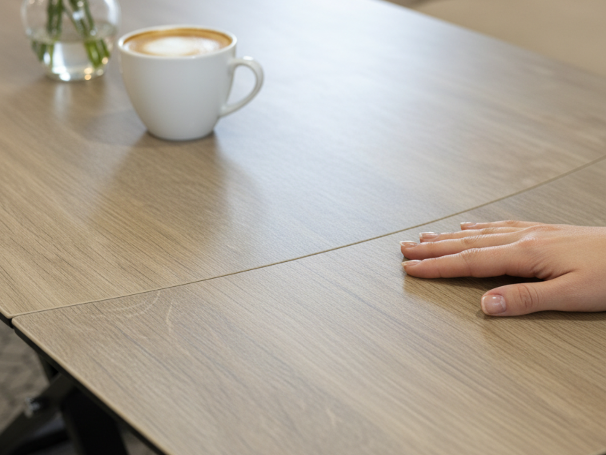 Table relevable extensible ceramique bois - Lunella