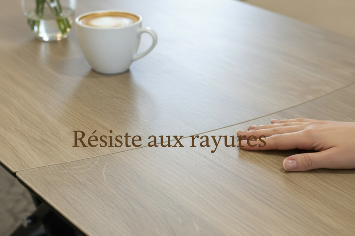 Lunella table relevable extensible céramique bois – configuration ouverte avec rallonges - akante