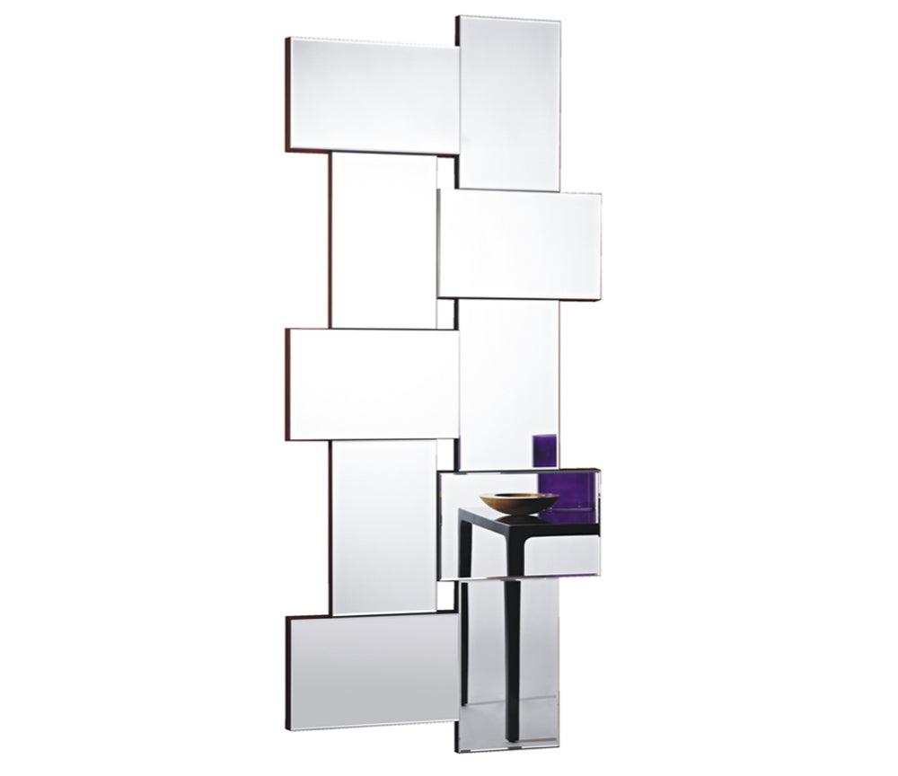 Miroir mural design Cris – vue 3/4 – rectangulaires superposés